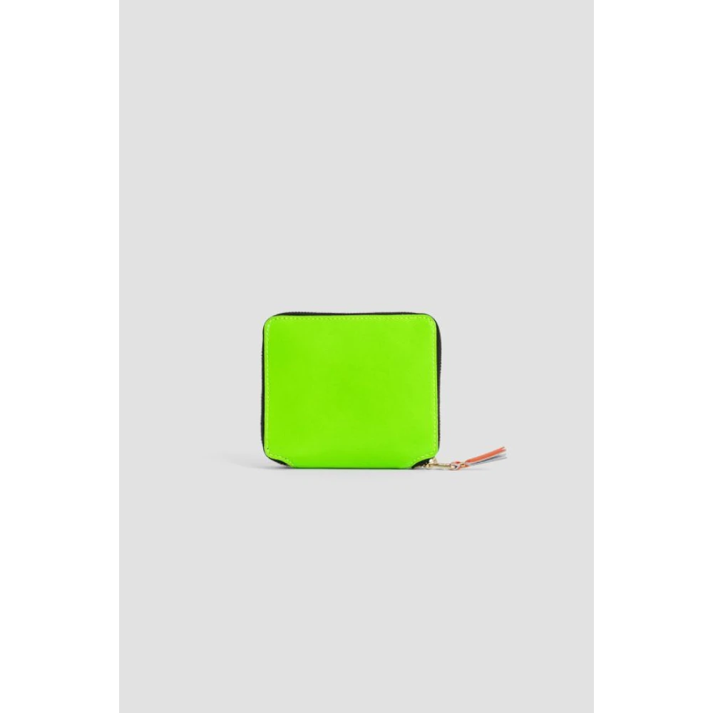 Comme des Garçons Neon Groene Leren Portemonnee met Rits Green Dames