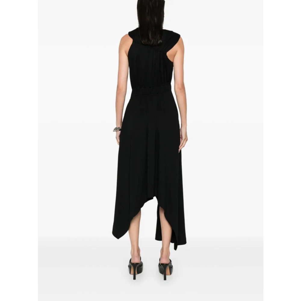 alexander mcqueen Zwarte Asymmetrische Halslijn Jurk Italië Black Dames