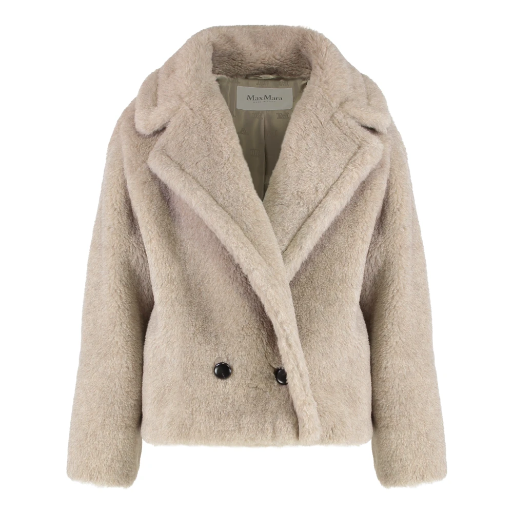 Max Mara Women's Beige Alpaca And Cashmere Teddy Fabric Coat
