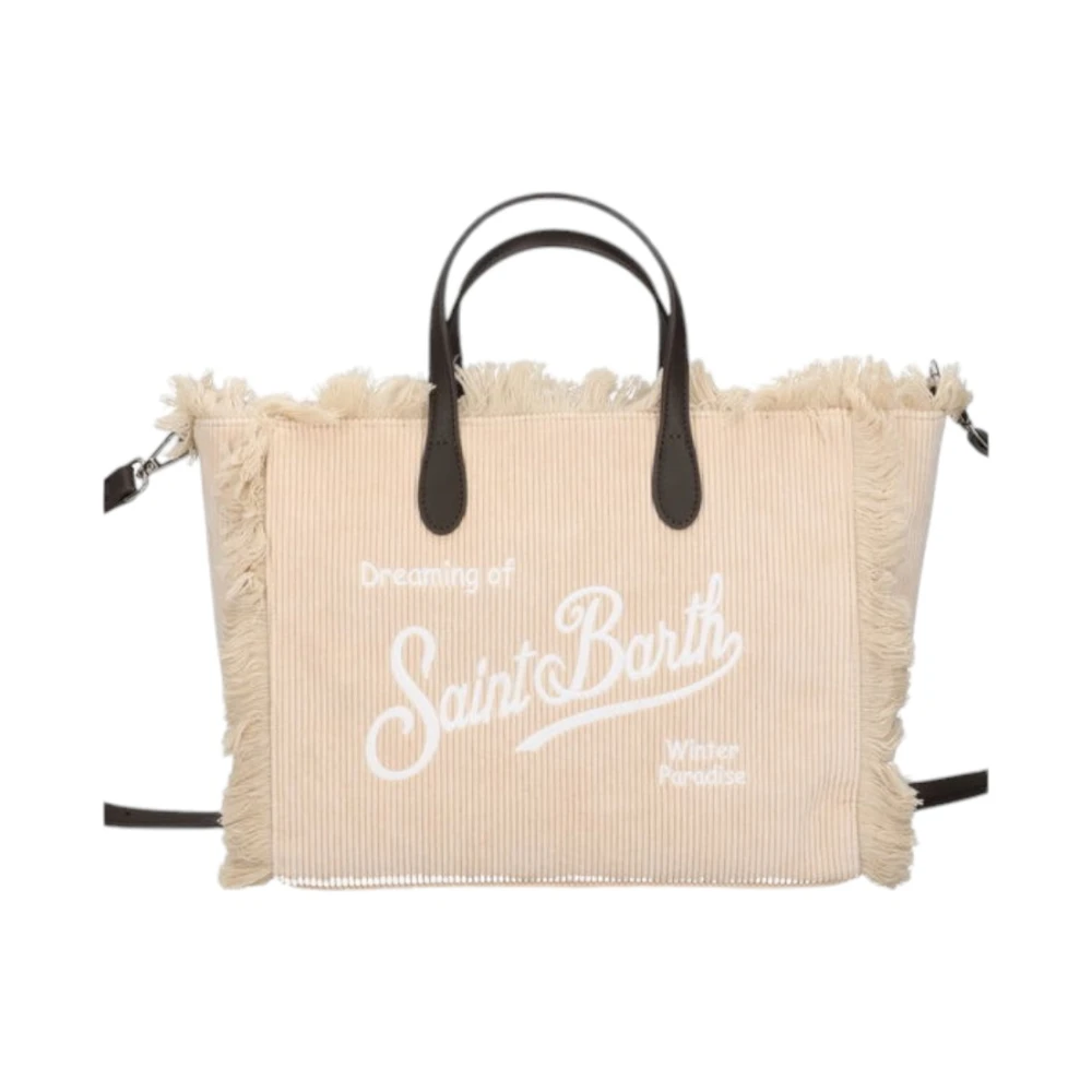 MC2 Saint Barth Stijlvolle Leren Tas voor Dagelijks Gebruik Beige Dames