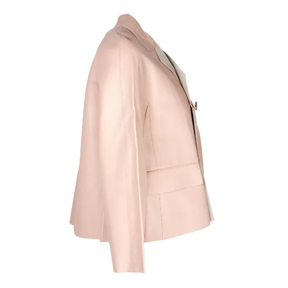 Marni Pre-owned Leather outerwear Pink Dames