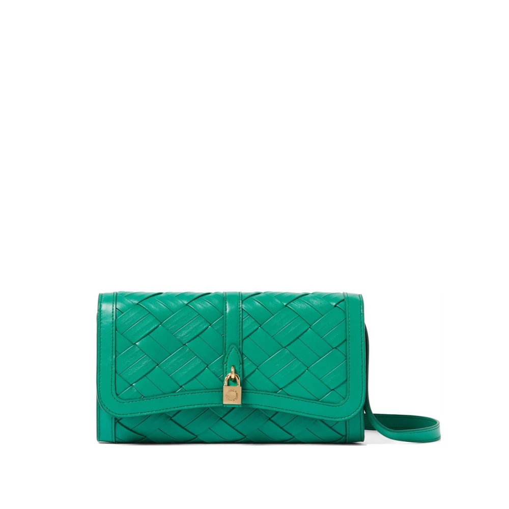 Stella Mccartney Women's Green Shoulder Bags, One Size, Ryder Woven Clutch Bag