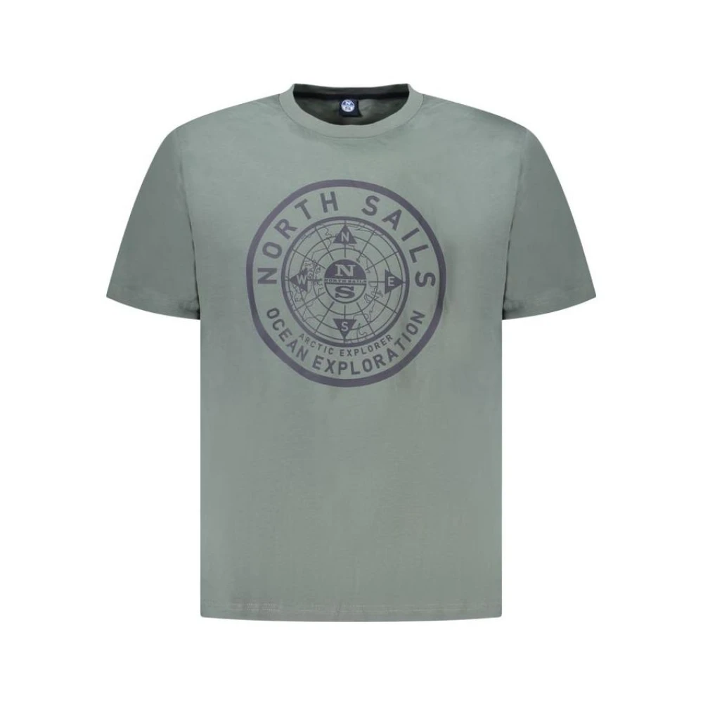 North Sails Groene Crew Neck Katoenen T-Shirt Green Heren