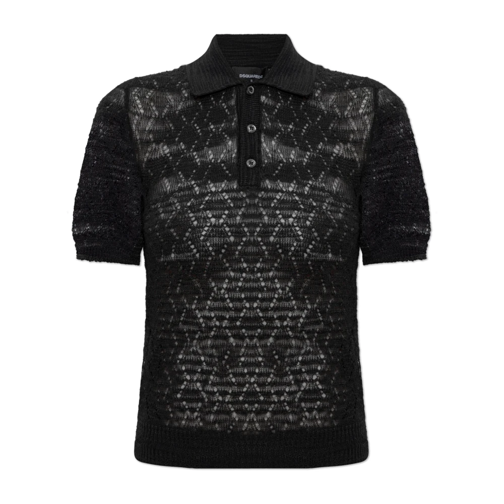 Dsquared2 Women's Black Short-Sleeve Polo