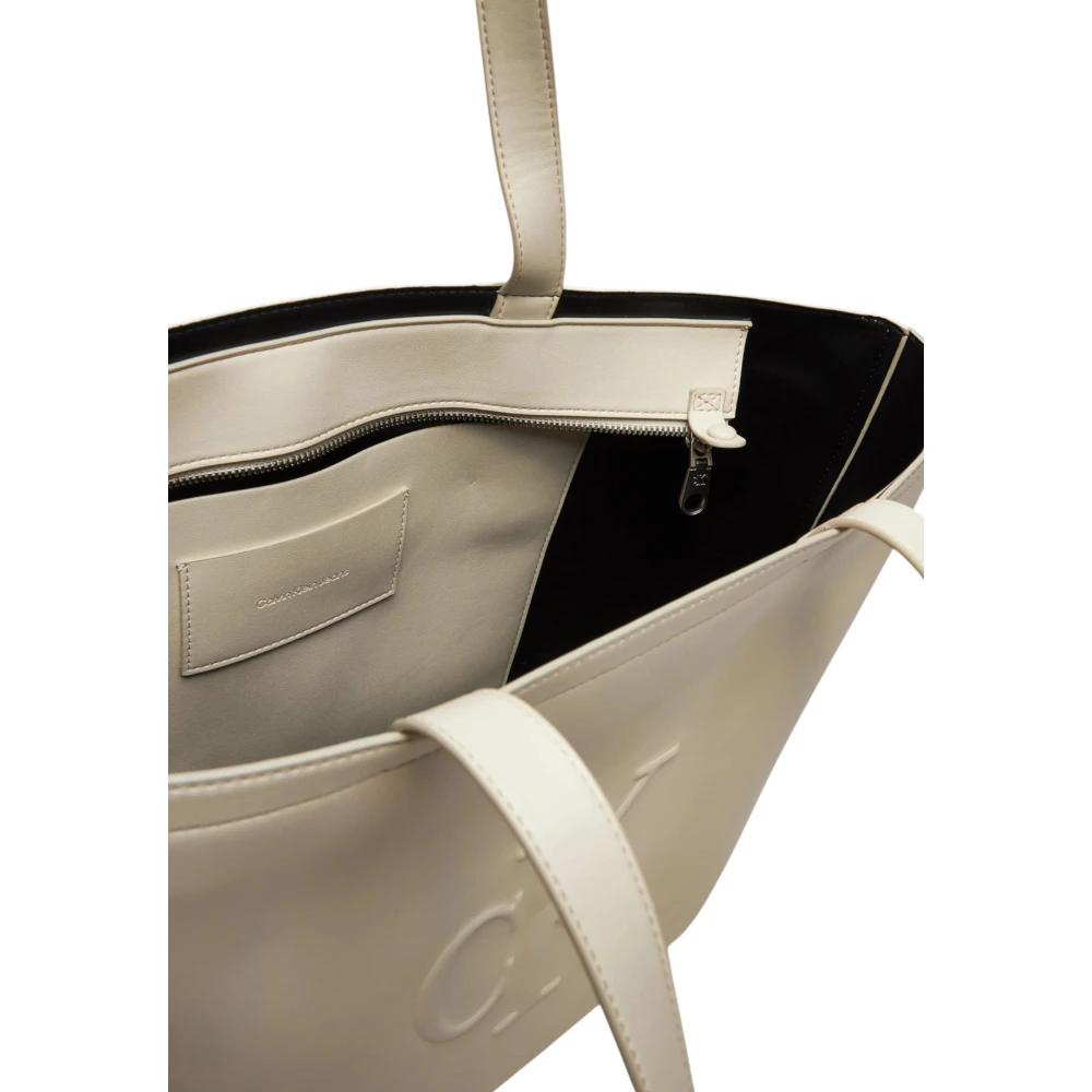 Calvin Klein Elegante Slimme Tote Tas Beige Dames