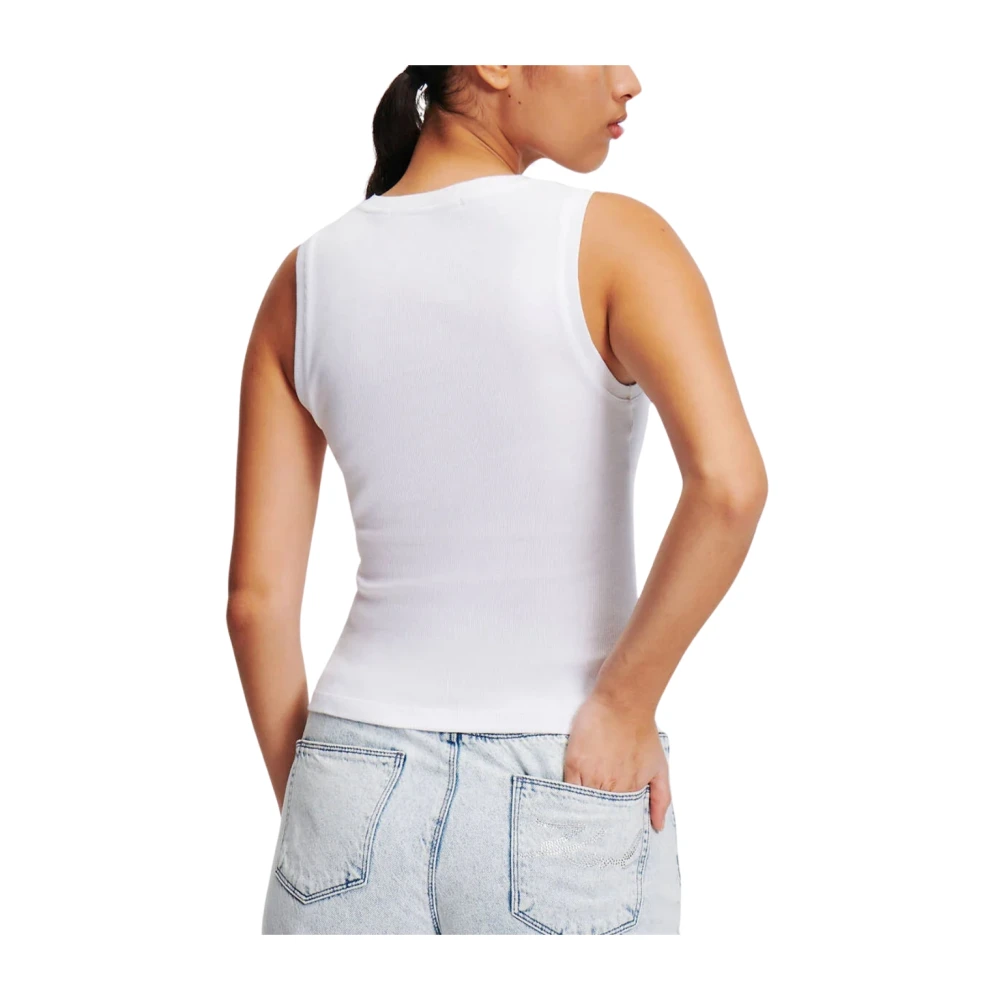 Karl Lagerfeld Top Smanicato White Dames