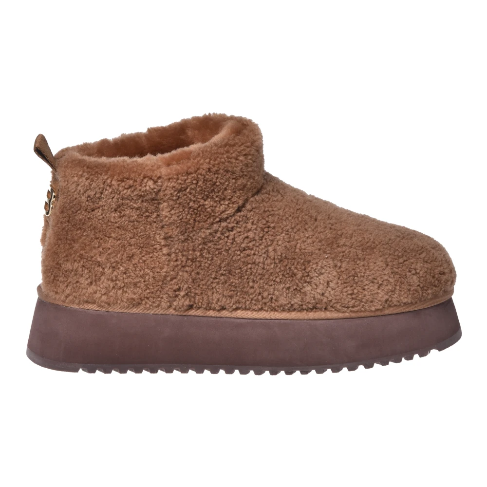 Baldinini Women's Brown Winter Boots, 7 Uk, Sheepskin Ankle Boots