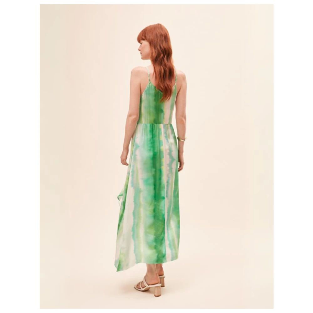 Suncoo Asymmetrische Midi Wikkeljurk Tie Dye Multicolor Dames