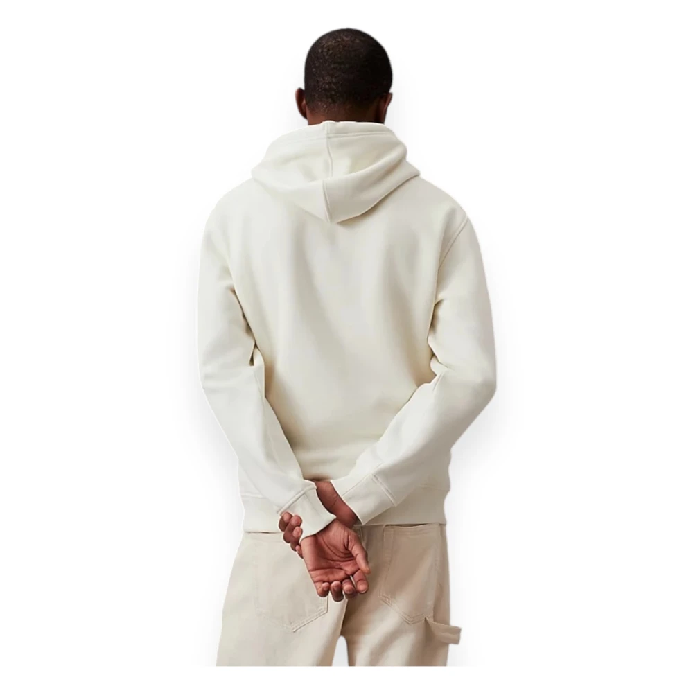 Calvin Klein Logo Tape Hoodie White Heren