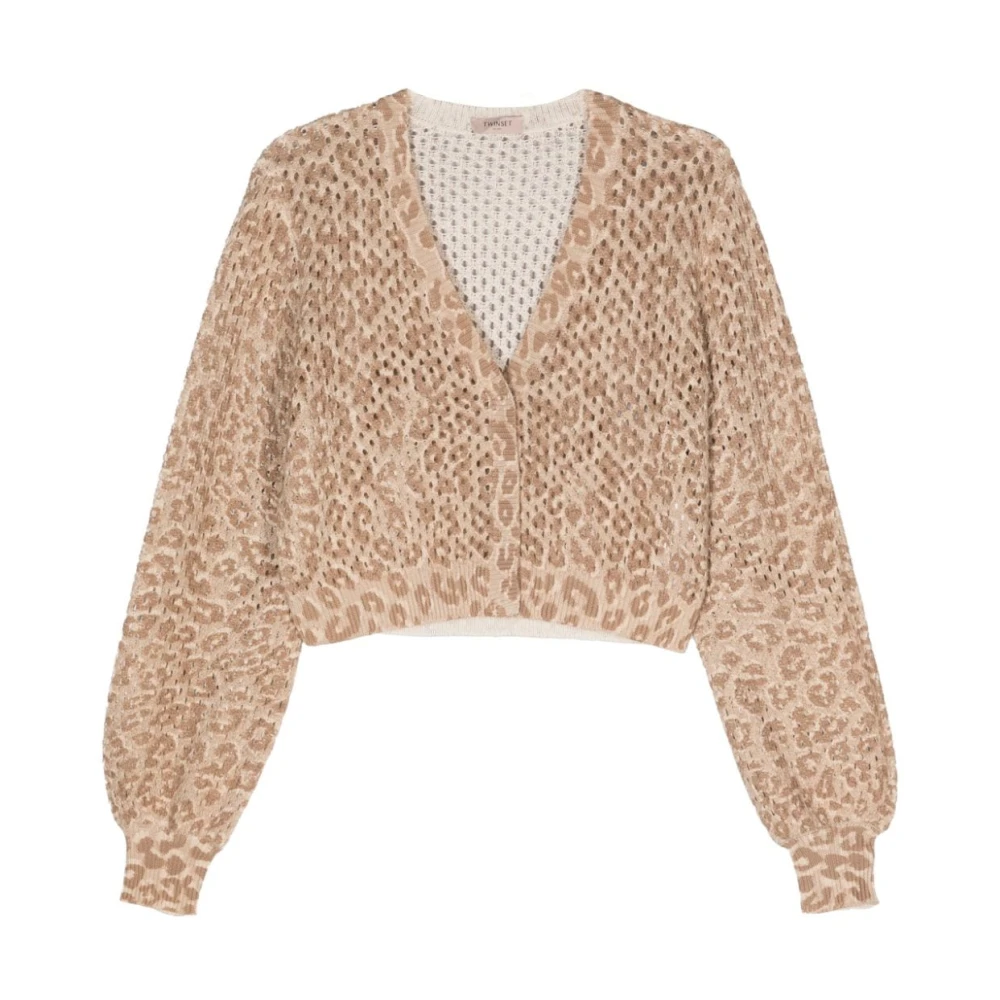 Twinset Leopard Print Sweater Beige Dames