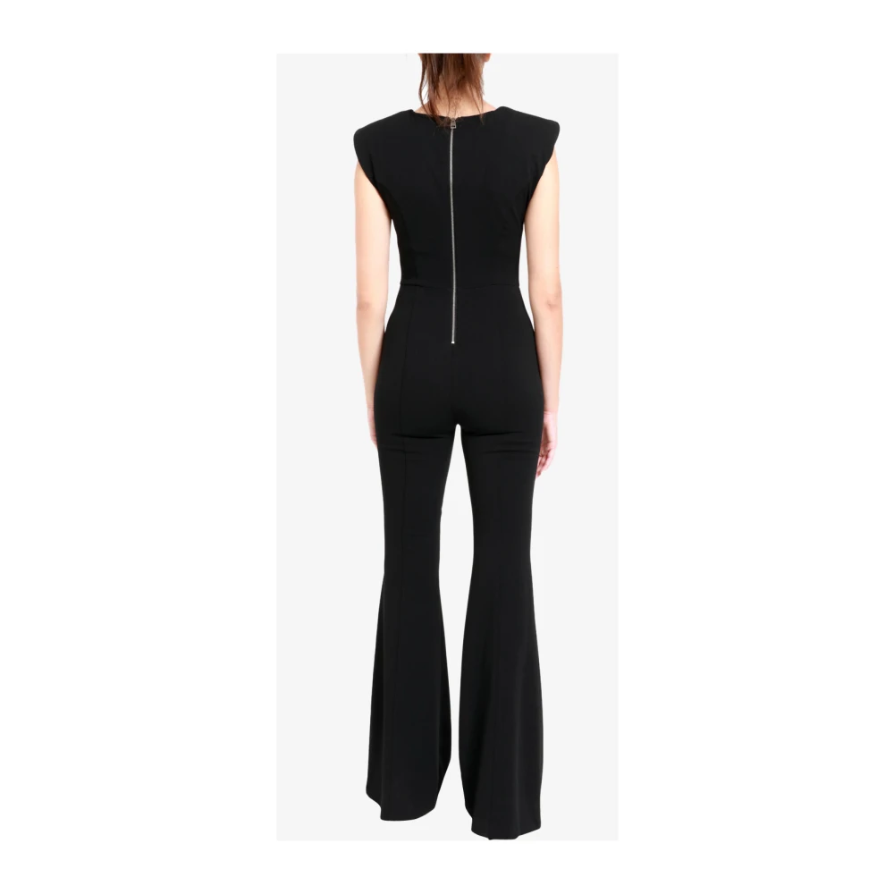Aniye By Zwarte Flared Jumpsuit met Schoudervullingen Black Dames