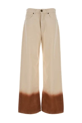 Tvåfärgad denim, vida jeans