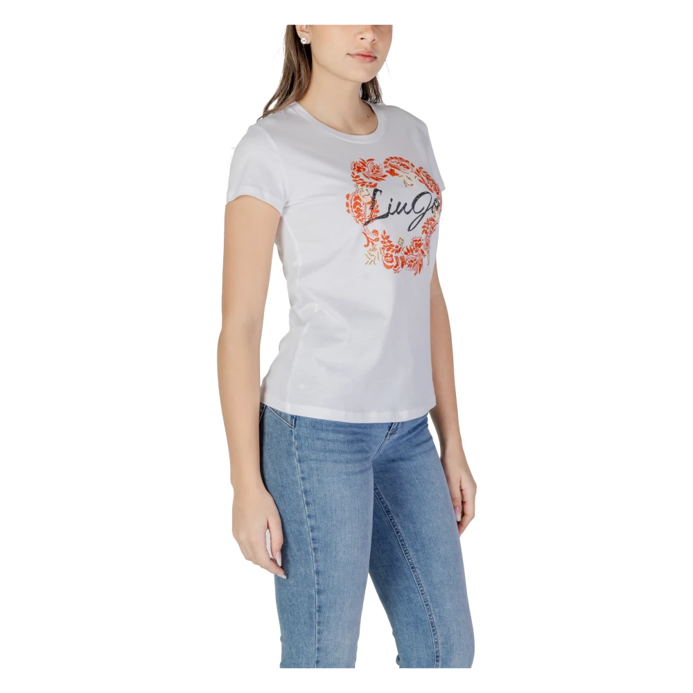 Liu Jo Katoenen T-shirt korte mouwen lente zomer White Dames