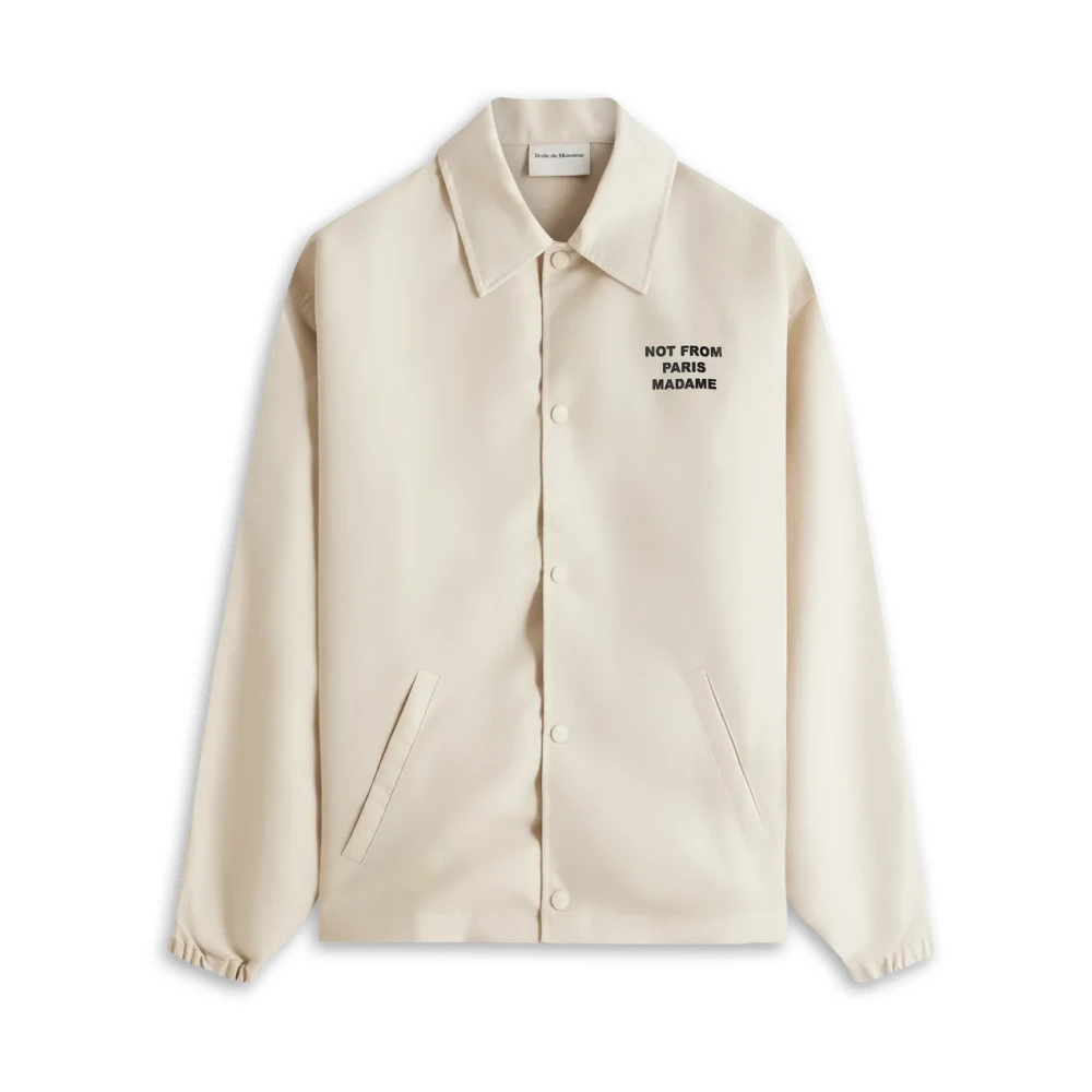 Drole De Monsieur Men's White Light Jackets, L, Slogan Jacket