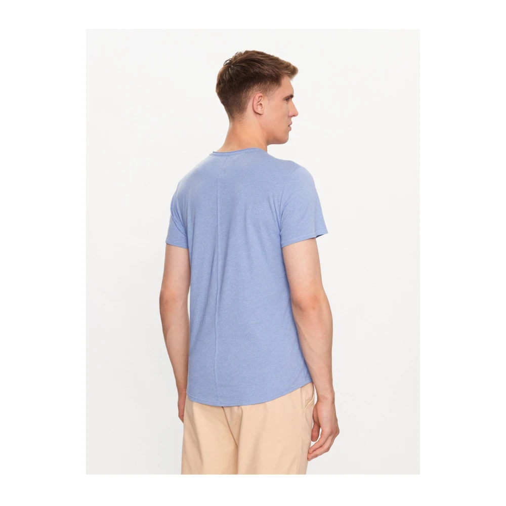 Tommy Jeans Geborduurd Logo Basic T-Shirt Blue Heren