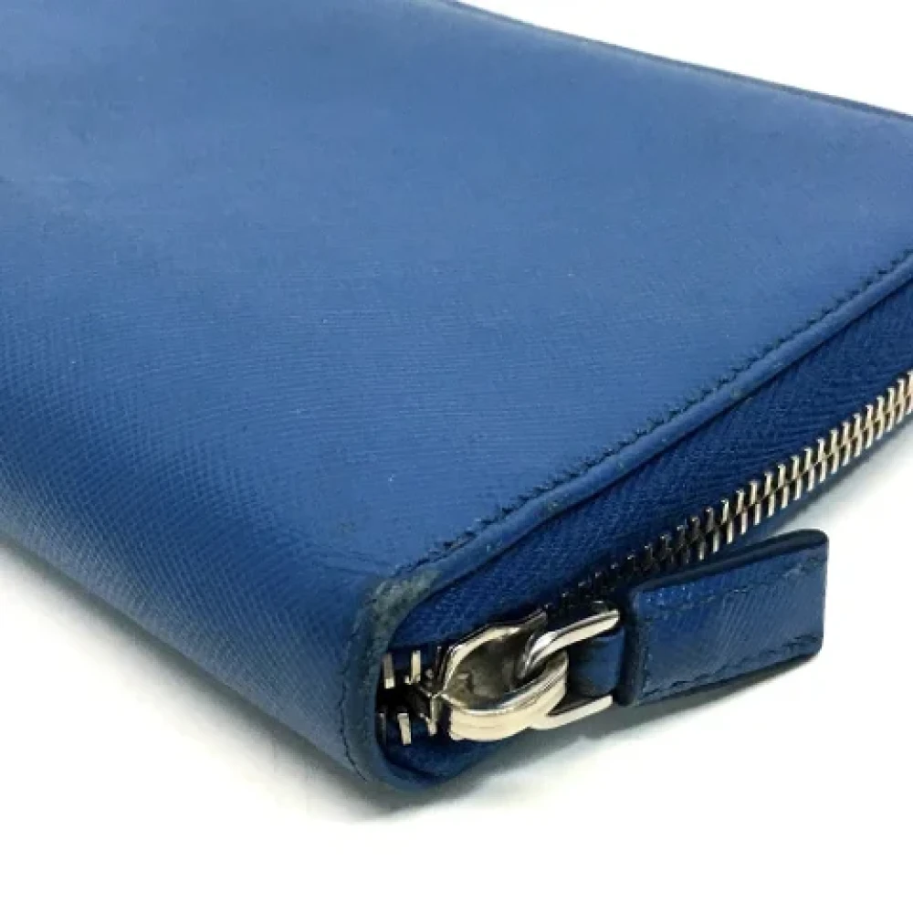 Prada Vintage Pre-owned Leather wallets Blue Dames
