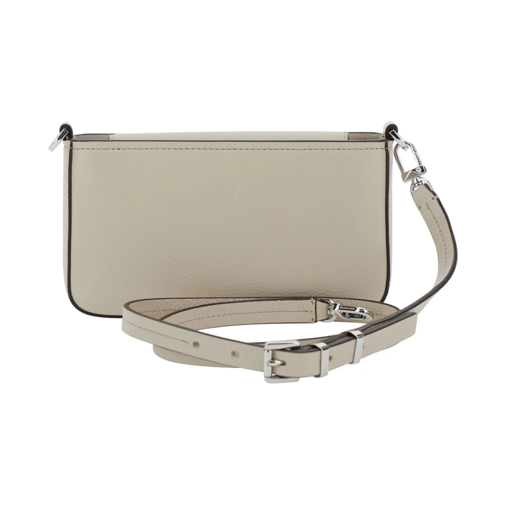 Michael Kors Beige Logo Schoudertas Vrouw Leer Beige Dames