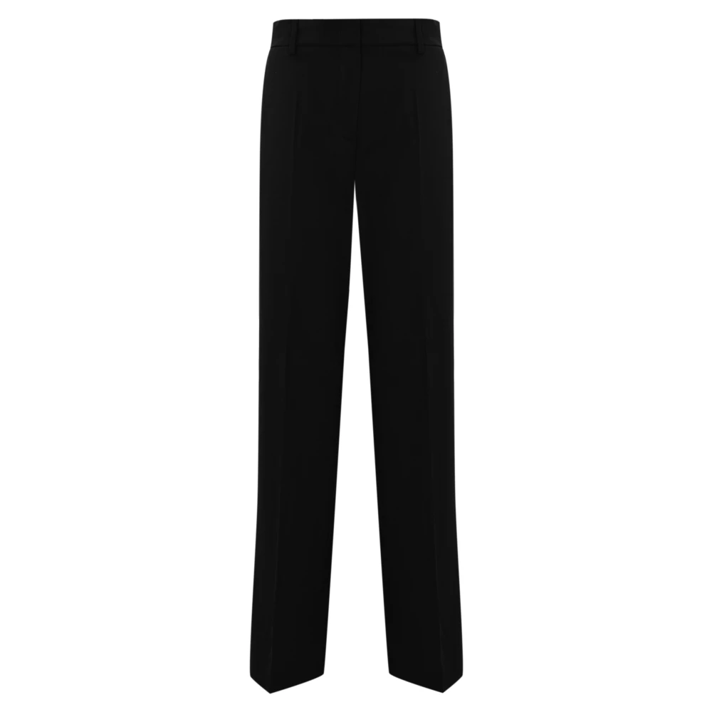 Max Mara Weekend Zwarte wollen broek met wijde pijpen Black Dames
