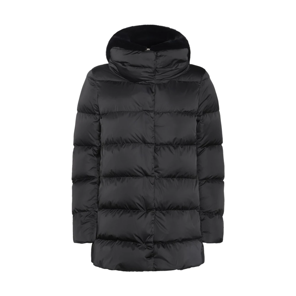 Herno Zwarte donsjas met capuchon Black Dames
