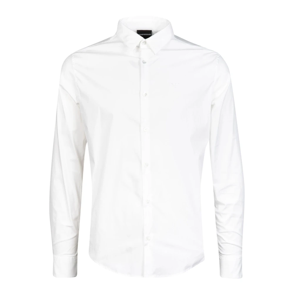 Emporio Armani Stretch skräddarsydd skjorta White, Herr