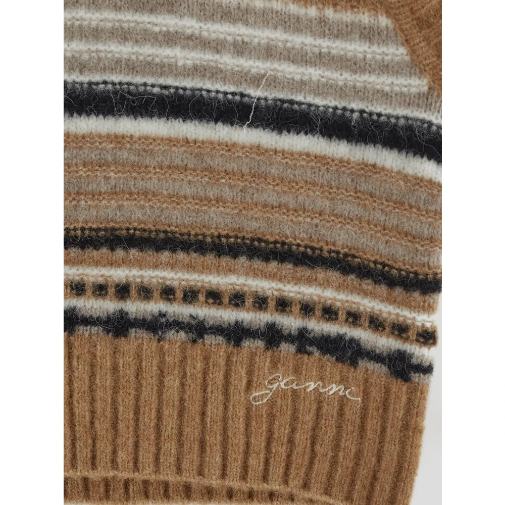 Ganni Alpaca Beige Gebreide Kleding voor Vrouwen Multicolor Dames