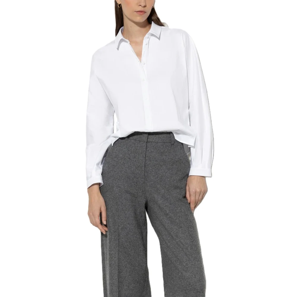 LUISA CERANO Klassieke Blouse met Oversized Pasvorm White Dames