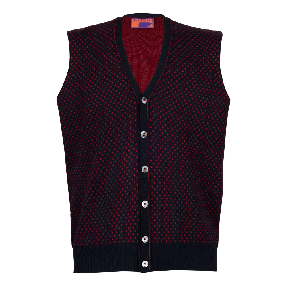 Gallo Blauwe Lelie Wollen Vest Multicolor Heren