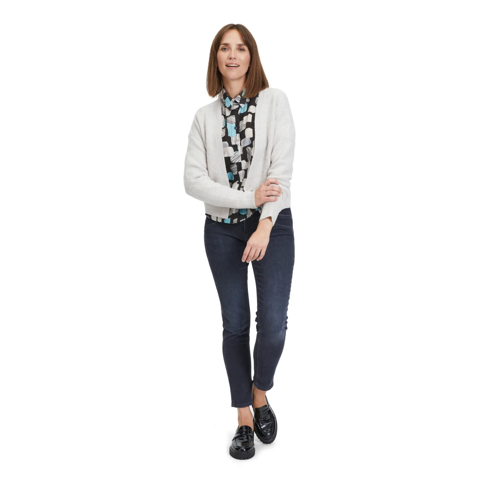 Betty & Co Veelzijdige Gebreide Vest White Dames