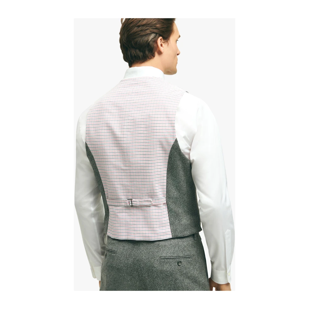 Brooks Brothers Medium Grijze wollen vest Gray Heren