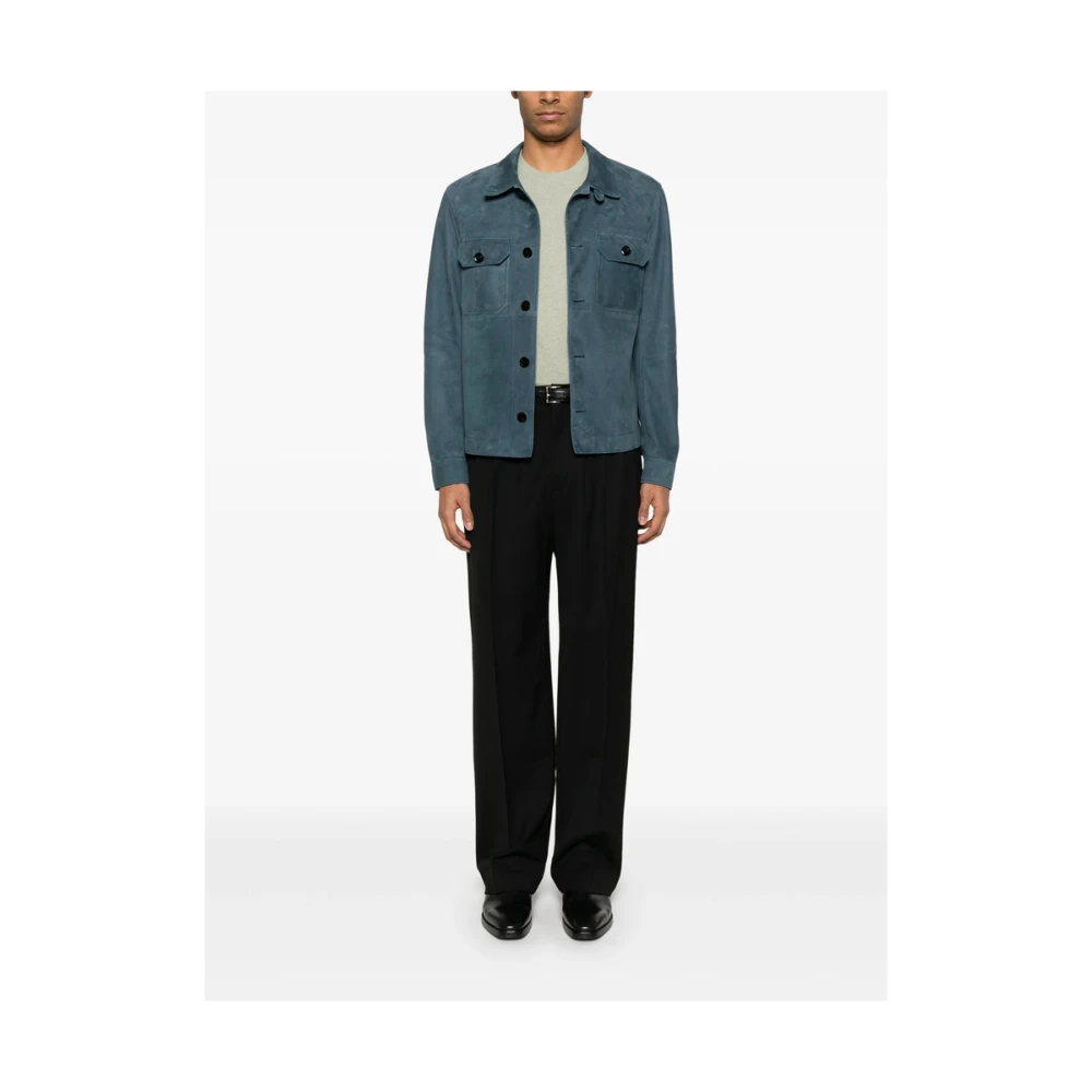Tom Ford Imperial Blauwe Shirt met Zakken Blue Heren