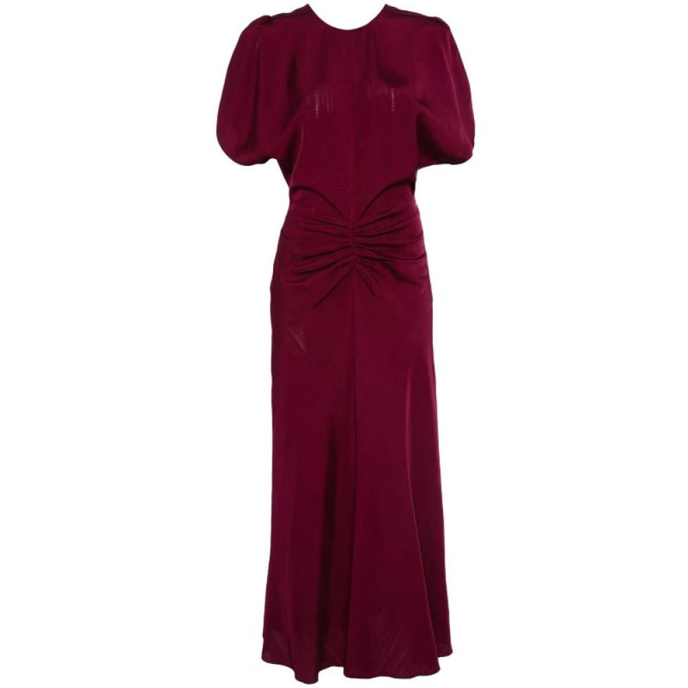 Victoria Beckham Bordeaux Lang Midi Jurk Red Dames