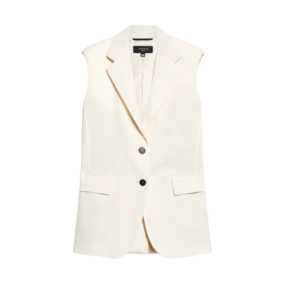 Max Mara Weekend Stijlvolle Vest met Reverskraag White Dames