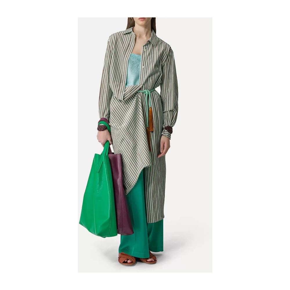 Forte Glanzende Stroomzijde Broek Groen Green Dames