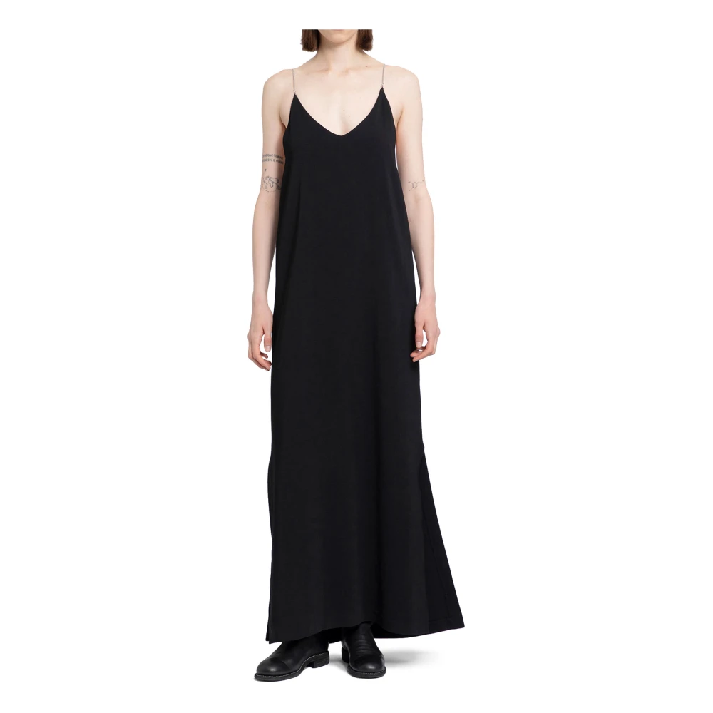 Thom Krom Zwarte Viscose Maxi Jurk Black Dames