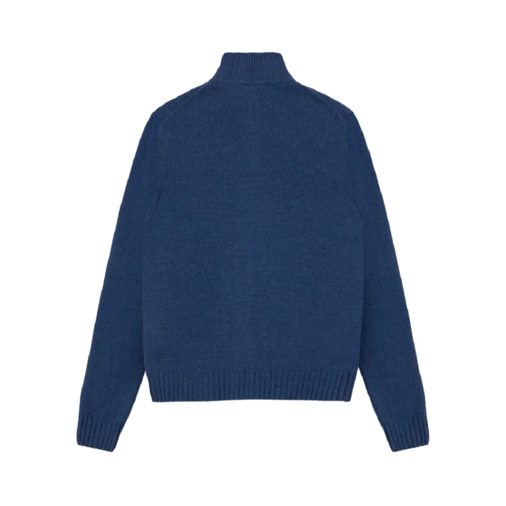 Colmar Blauwe Kasjmiermix Rits Trui Blue Heren
