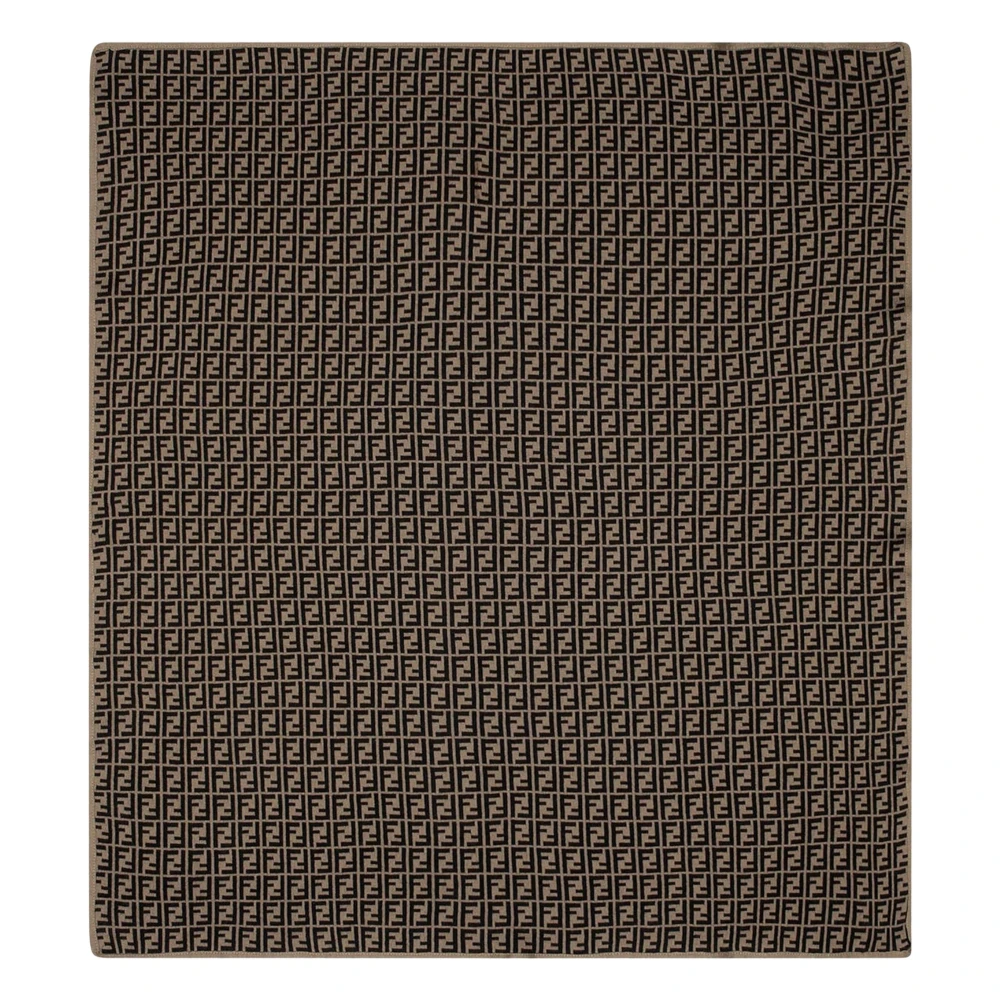 Fendi Unisex Infant Brown Luxurious Cotton Cashmere Baby Blanket