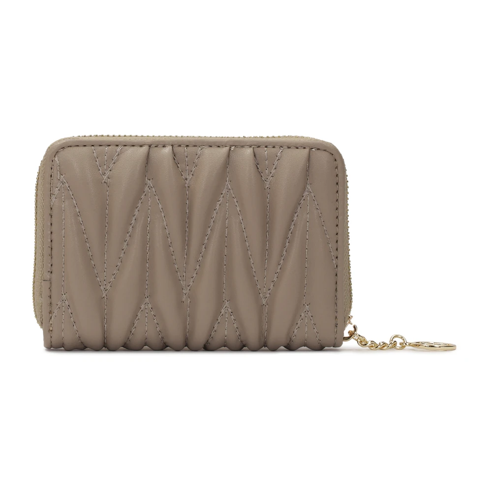 Kazar Kleine portemonnee met opvallend quilten en rits Beige Dames