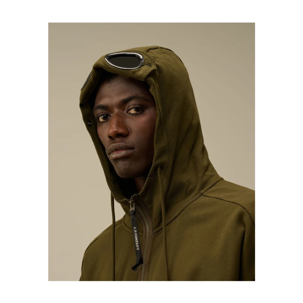 C.P. Company Groene rits hoodie met bril Green Heren