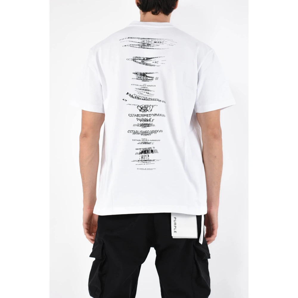 Purple Brand Katoenen Jersey T-shirt met Oversized Pasvorm White Heren