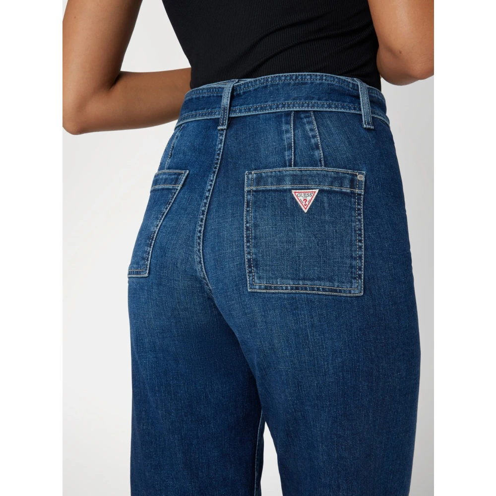 Guess Wide Cut Cropped Jeans Blue Dames