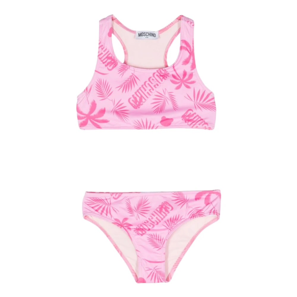 Moschino Rosa Palmtryck Bikini Set Pink, Flicka