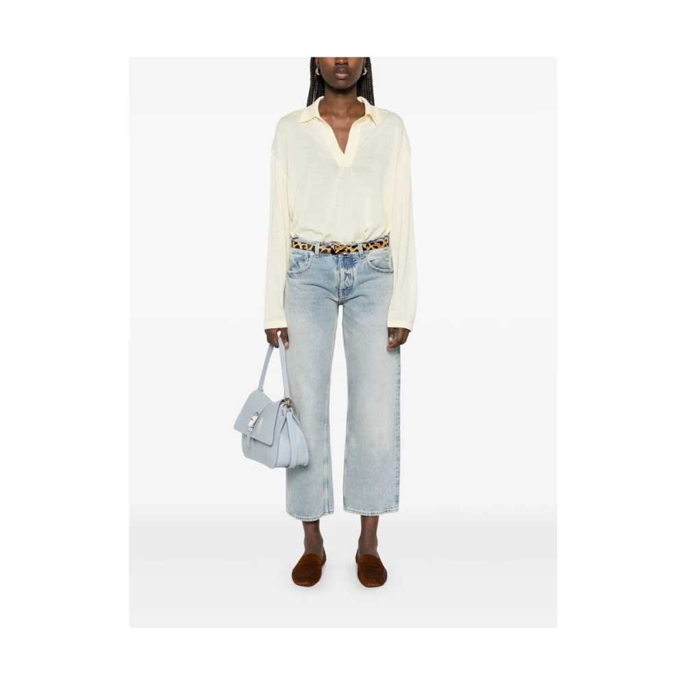 Armarium Lichtblauwe Ripped Jeans Klassieke Stijl Blue Dames