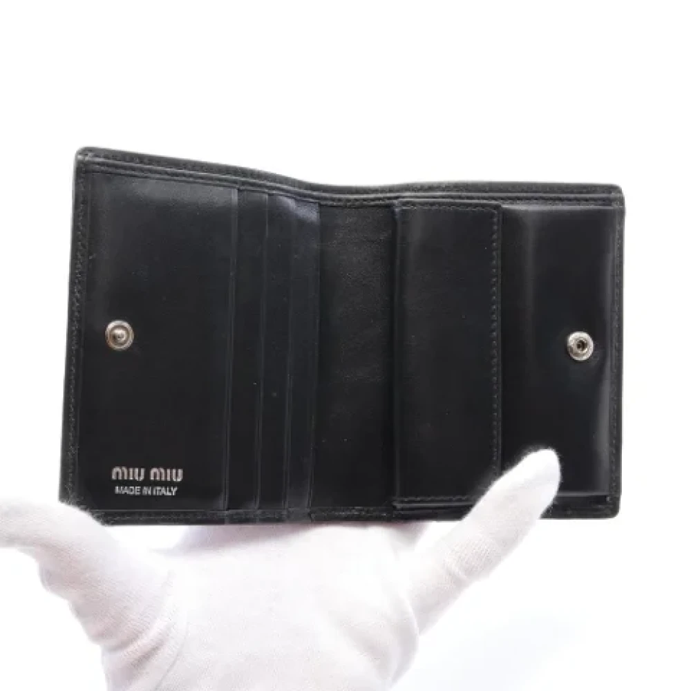 Miu Pre-owned Leather wallets Blue Dames