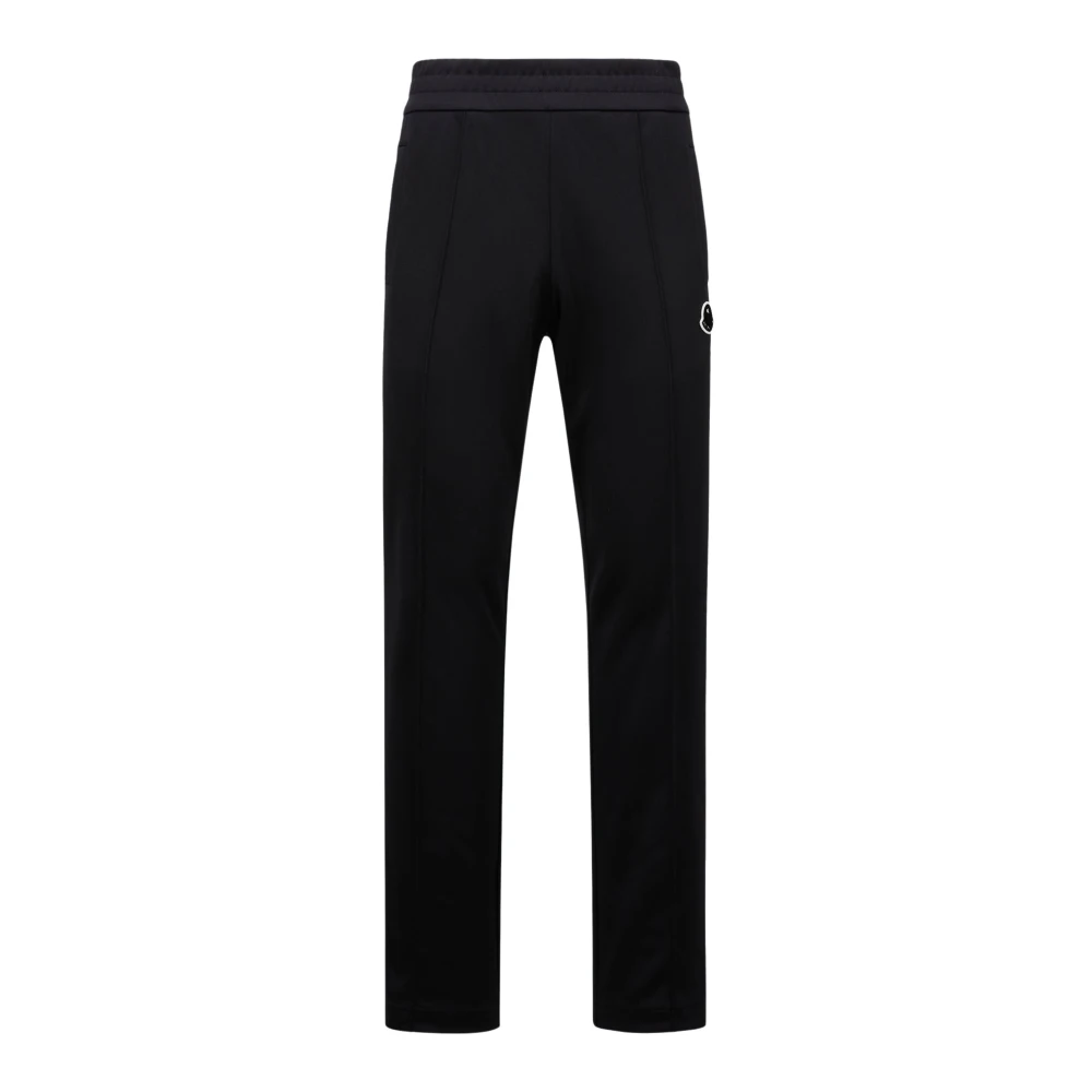 Moncler Logo Patch Track Pants met Piping Black Heren