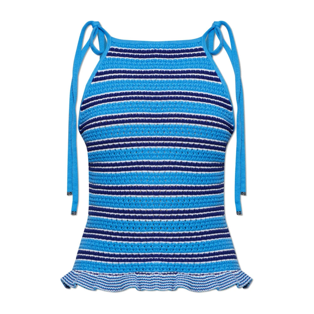 Ganni Donna Blu - Top Scoperto Sulla Schiena - Tops - L
