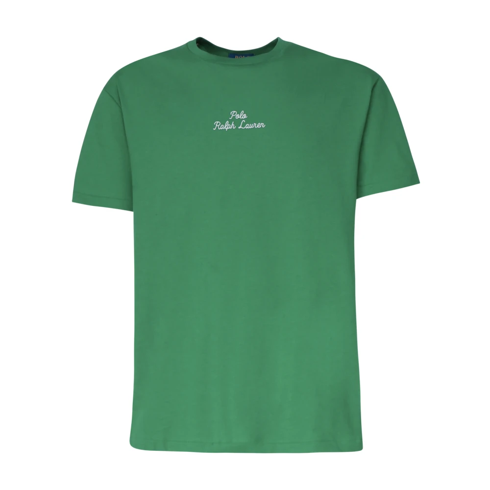 Polo Ralph Lauren Groene Katoenen T-shirt met Logo Borduursel Green Heren