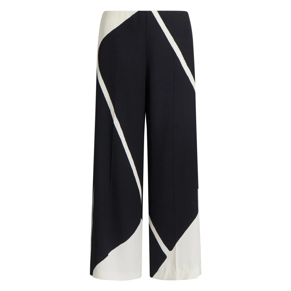 Alberta Ferretti Women's Black Wide Trousers, 2XS, Wide Trousers