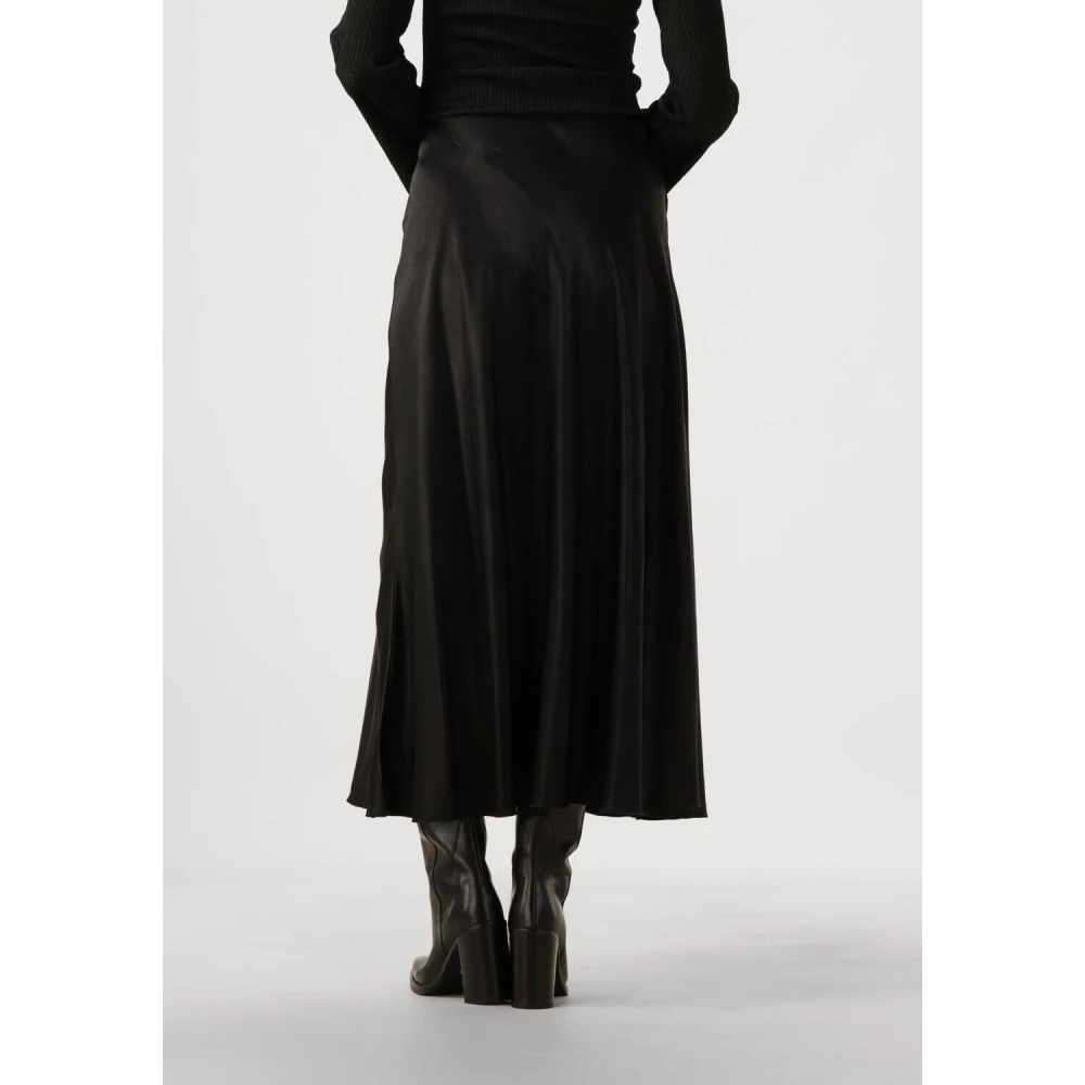 moss copenhagen Elegante Zwarte Midi Rok Black Dames