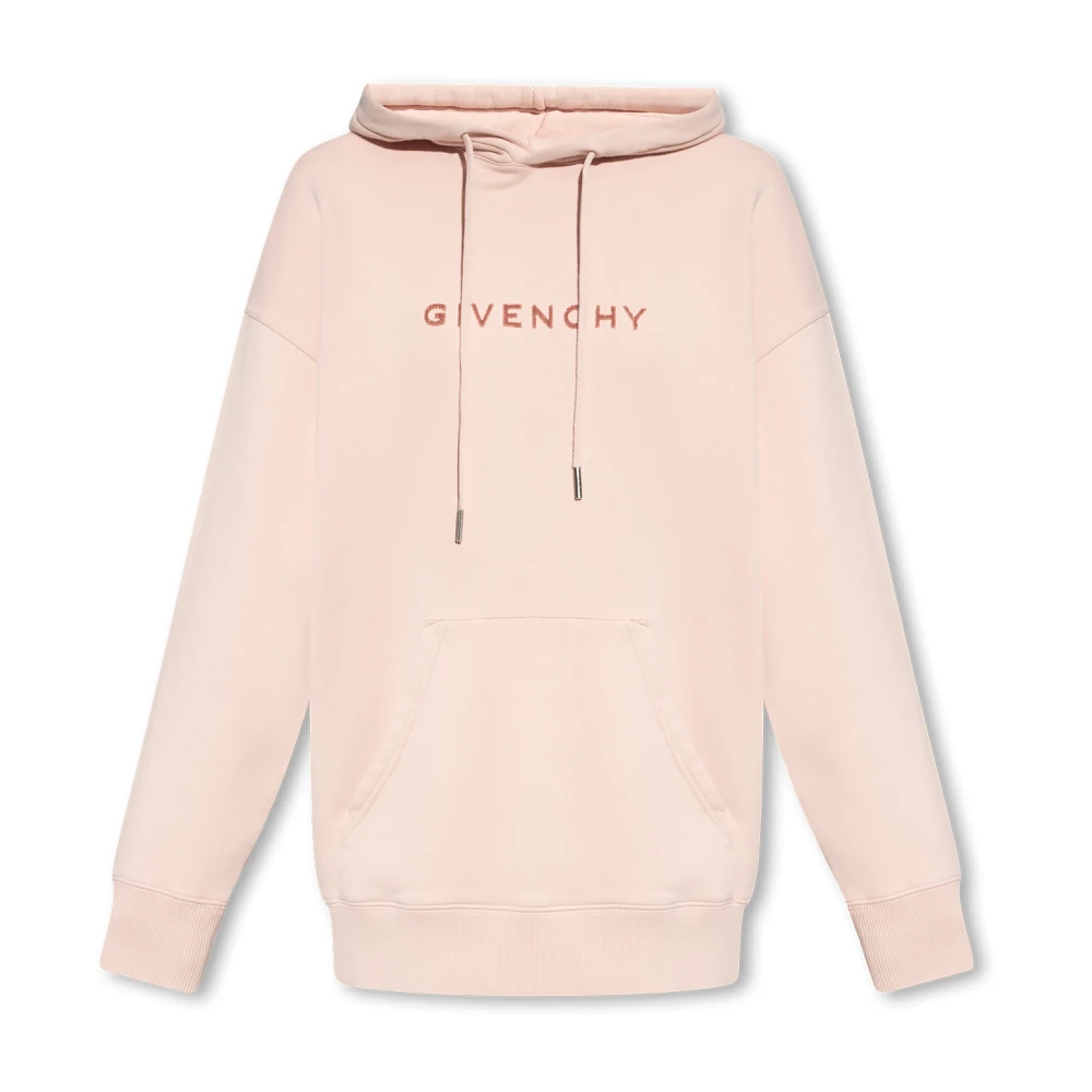 Givenchy Women's Pink Hoodie With Logo - Hoodies - Xs - Sweatshirts & Hoodies