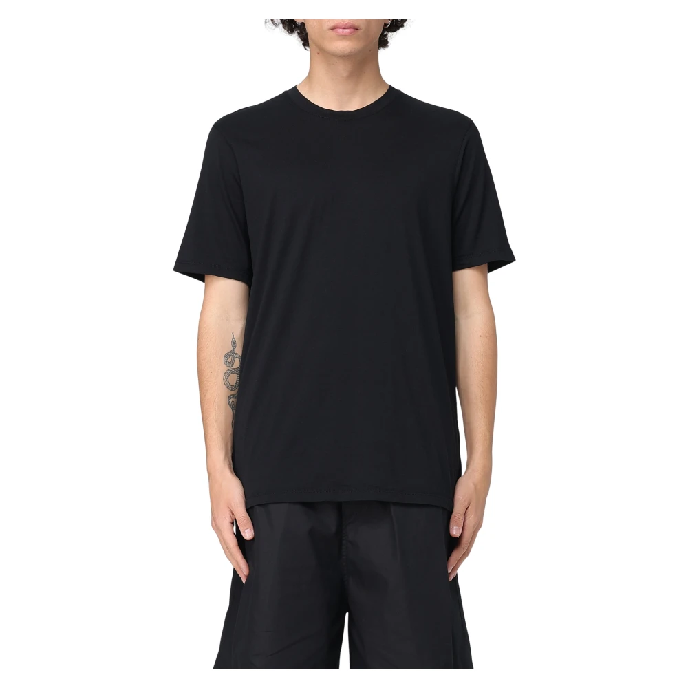 Laneus Black T-Shirts, Male, S, Casual Cotton T-Shirt For Men